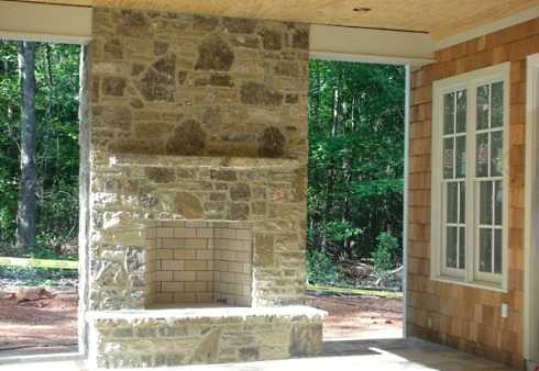 Patio designs for outdoor fireplaces . . . bricks and stones! Patio Ideas Fireplace
