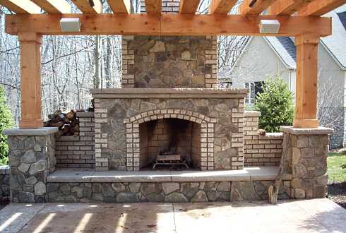 Patio Designs for Outdoor Fireplaces . . . Bricks and Stones!