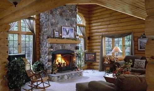 Log Cabin Fireplace Ideas