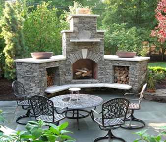 Outdoor Decorating Ideas Stone Outdoor Fireplace Pictures
