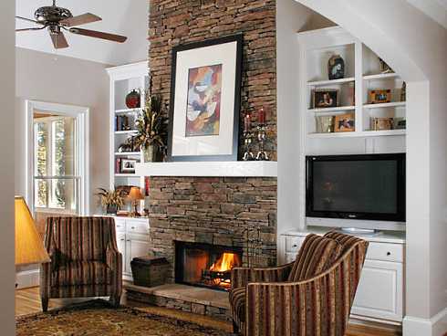 TV Alcoves By Fireplace Sides . . . Just Fittin' In!