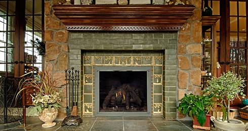 Standout Fireplace Tile . . . Arts & Crafts Style!