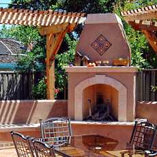 backyard fireplace