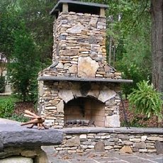 backyard fireplace