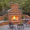 brick fireplace