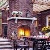 brick fireplace