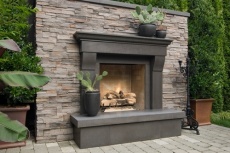 concrete outdoor fireplace