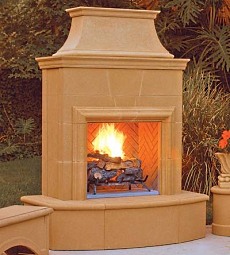 concrete outdoor fireplace