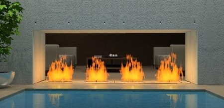 concrete outdoor fireplace