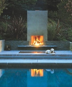 concrete outdoor fireplace