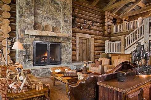 country stone fireplaces