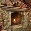 country stone fireplaces