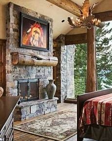 country stone fireplaces