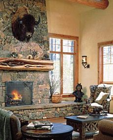 country stone fireplaces