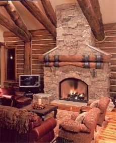 country stone fireplaces