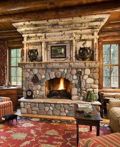 Adirondack Style fireplace