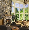 faux stone fireplace