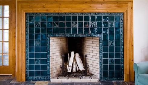 Standout Fireplace Tile Designs, Mexican Tile Fireplace Designs