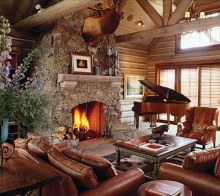 log home fireplaces