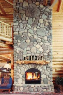 log home fireplaces