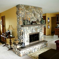 manufactured stone fireplace