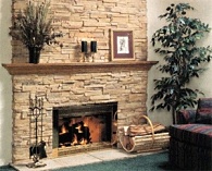 manufactured stone fireplace