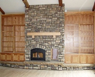 manufactured stone fireplace