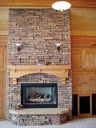 manufactured stone fireplace