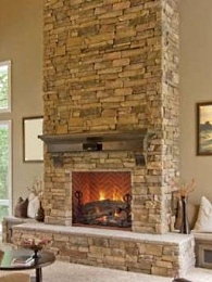 manufactured stone fireplace