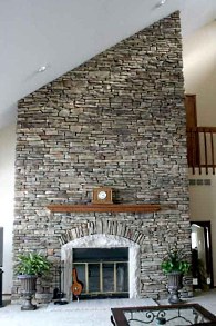 manufactured stone fireplace