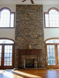 manufactured stone fireplace