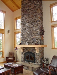 manufactured stone fireplace