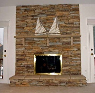 manufactured stone fireplace