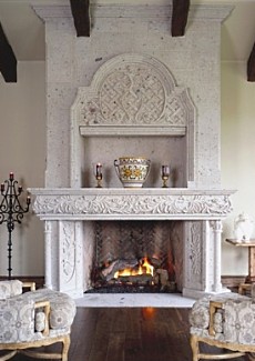 natural stone fireplace design