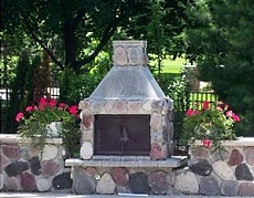 outdoor gas fireplace