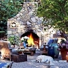 outdoor stone fireplace design