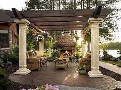 outdoor stone fireplaces