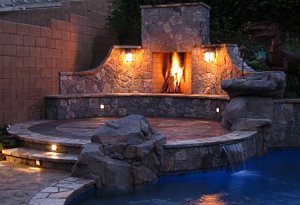 outdoor stone fireplaces