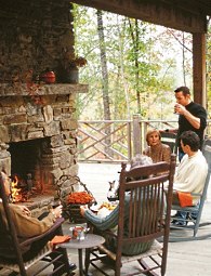 outdoor stone fireplaces