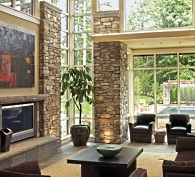 picture of cultured stone fireplace