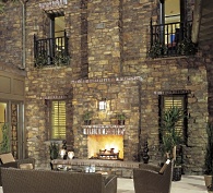 picture of cultured stone fireplace