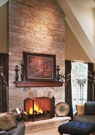 picture of cultured stone fireplace