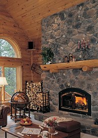 picture of cultured stone fireplace