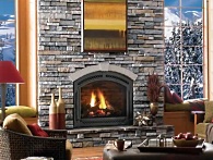 picture of cultured stone fireplace