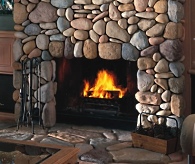 picture of cultured stone fireplace