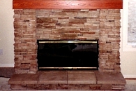 picture of cultured stone fireplace