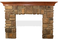 picture of cultured stone fireplace