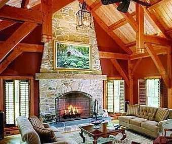 pictures of rock fireplaces
