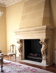 precast stone fireplace