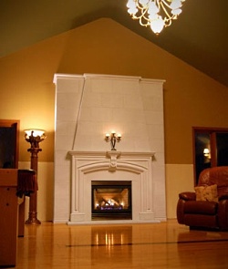 precast stone fireplace